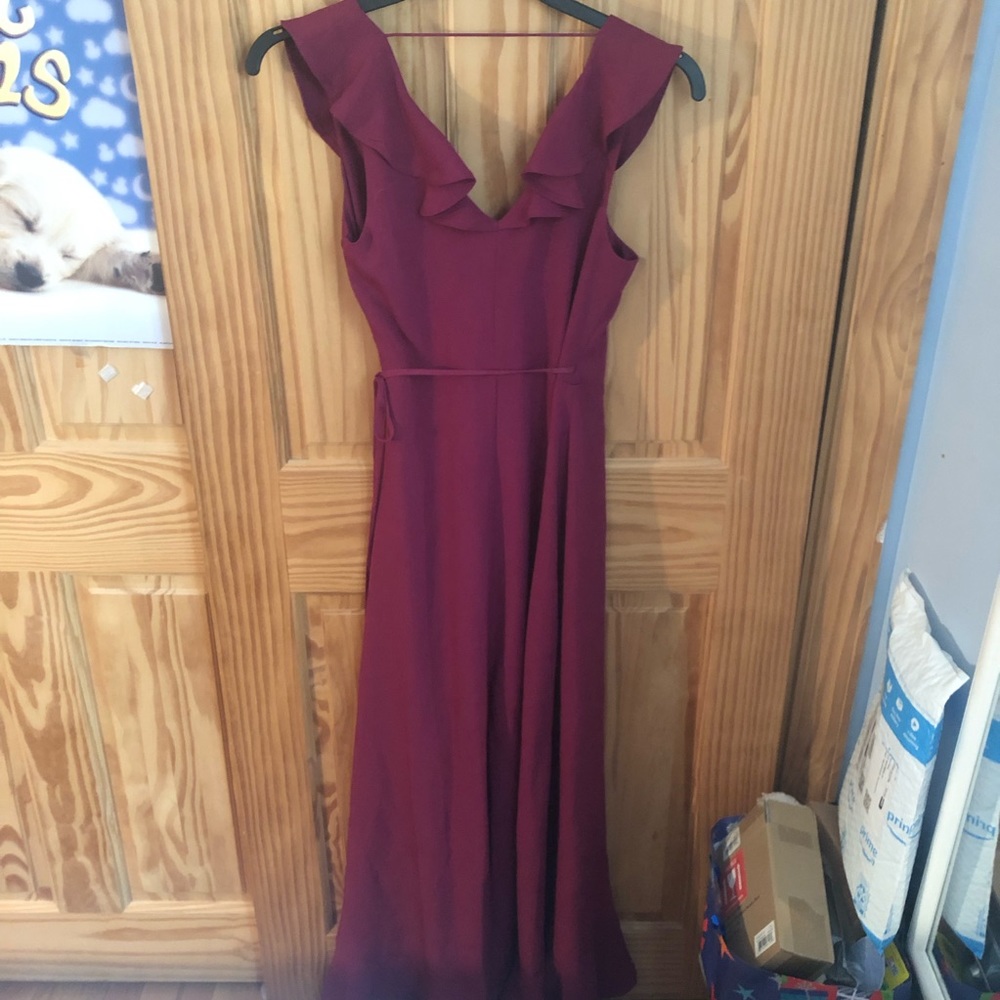 Maroon Ruffled Dress - Picture 6 of 8